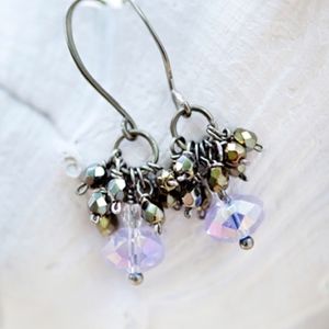 Lavender Glass Sparkly Earrings
